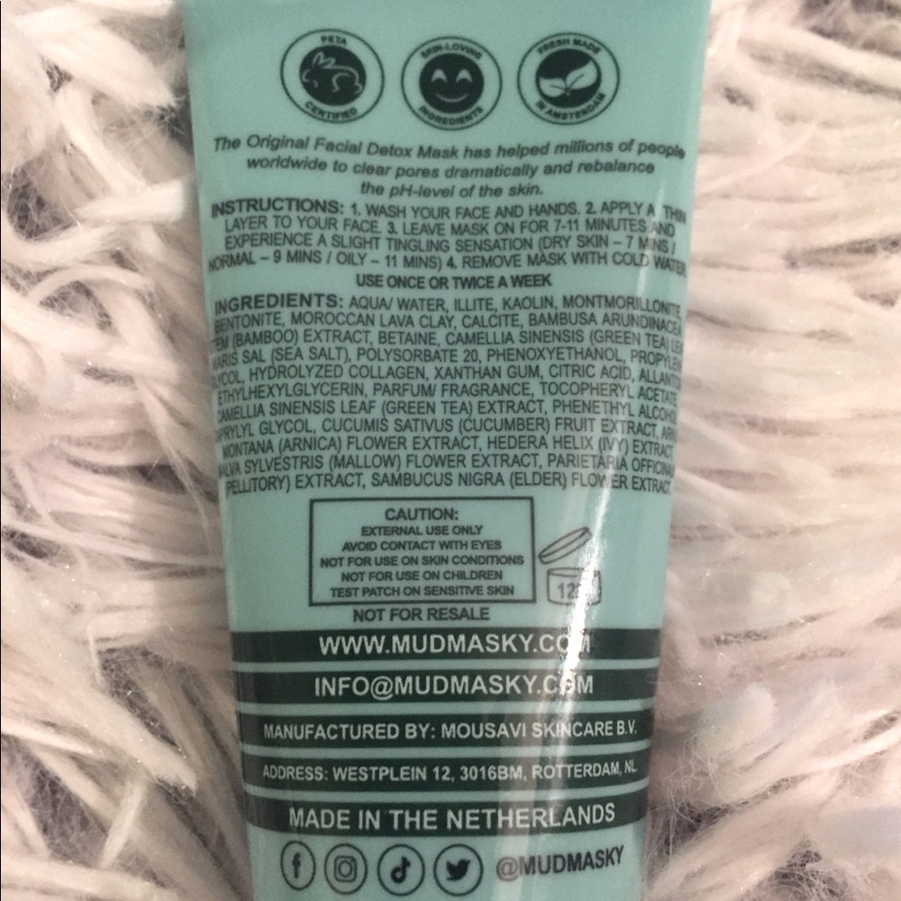 Mudmasky Facial Detox Purifying Recovery Mask